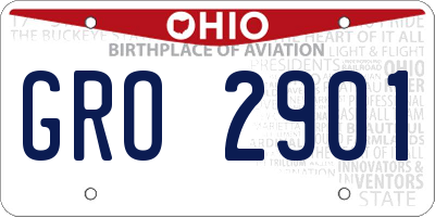 OH license plate GRO2901