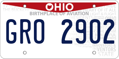 OH license plate GRO2902