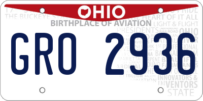 OH license plate GRO2936