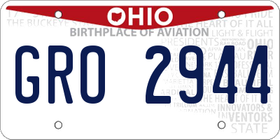OH license plate GRO2944
