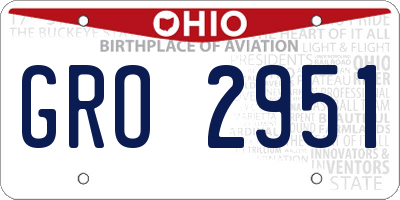 OH license plate GRO2951