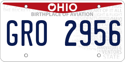 OH license plate GRO2956