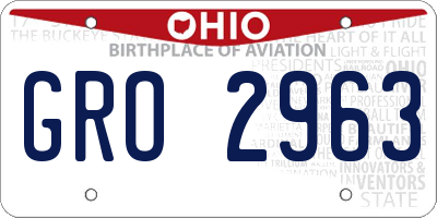 OH license plate GRO2963