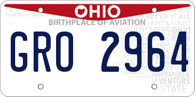 OH license plate GRO2964