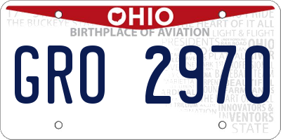 OH license plate GRO2970