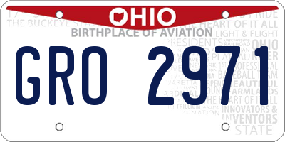 OH license plate GRO2971