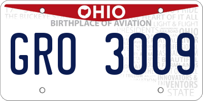 OH license plate GRO3009