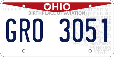 OH license plate GRO3051