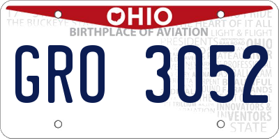 OH license plate GRO3052