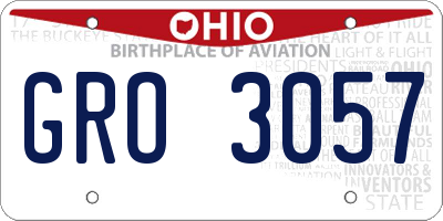 OH license plate GRO3057