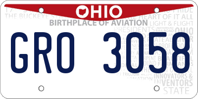 OH license plate GRO3058