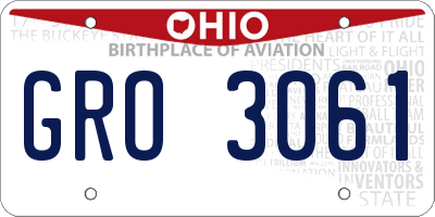OH license plate GRO3061