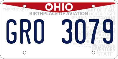 OH license plate GRO3079