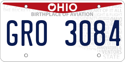 OH license plate GRO3084