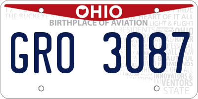 OH license plate GRO3087