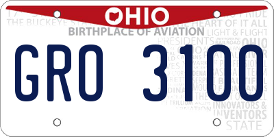 OH license plate GRO3100