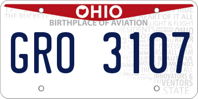 OH license plate GRO3107