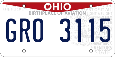 OH license plate GRO3115