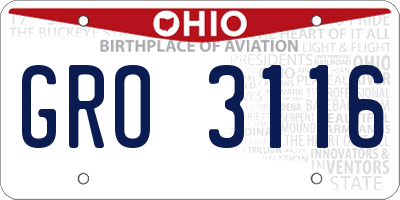 OH license plate GRO3116