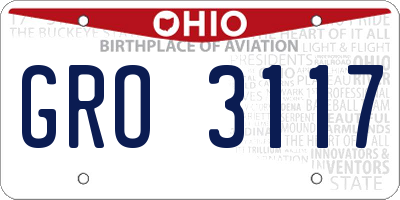 OH license plate GRO3117