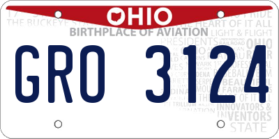 OH license plate GRO3124
