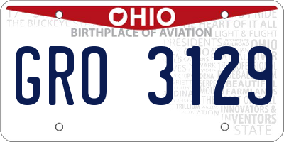 OH license plate GRO3129