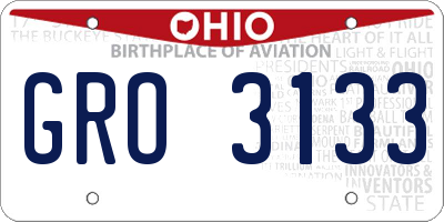 OH license plate GRO3133