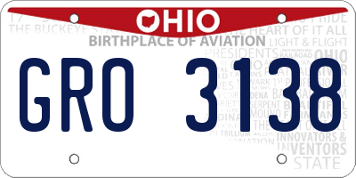 OH license plate GRO3138