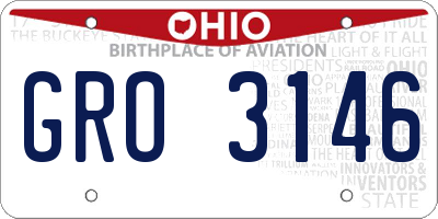 OH license plate GRO3146