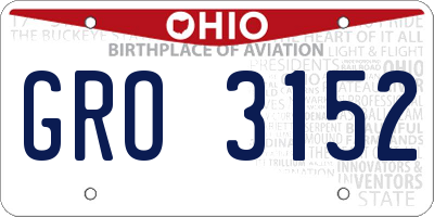 OH license plate GRO3152