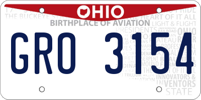 OH license plate GRO3154