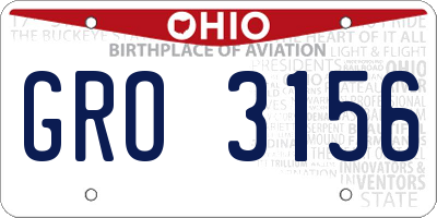 OH license plate GRO3156