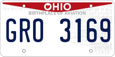 OH license plate GRO3169