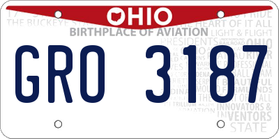 OH license plate GRO3187