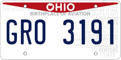 OH license plate GRO3191