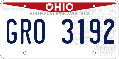OH license plate GRO3192