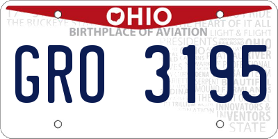 OH license plate GRO3195
