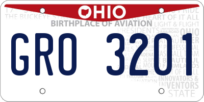 OH license plate GRO3201