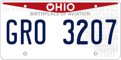 OH license plate GRO3207