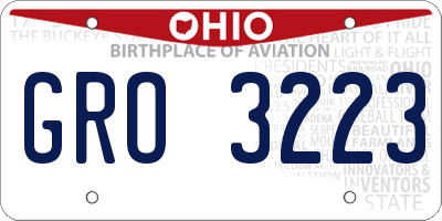 OH license plate GRO3223