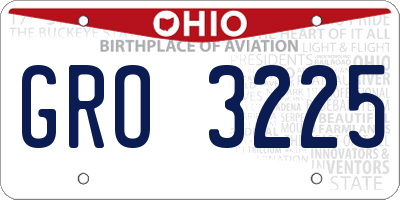OH license plate GRO3225