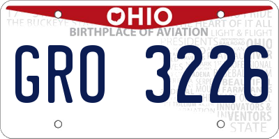 OH license plate GRO3226