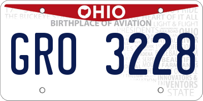 OH license plate GRO3228
