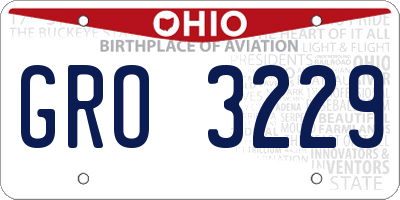 OH license plate GRO3229