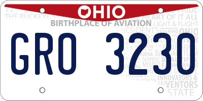 OH license plate GRO3230