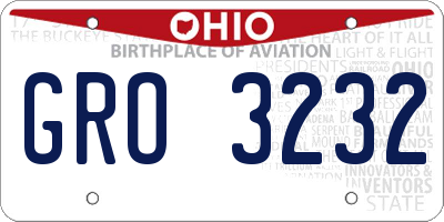 OH license plate GRO3232