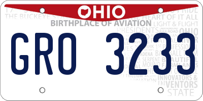 OH license plate GRO3233