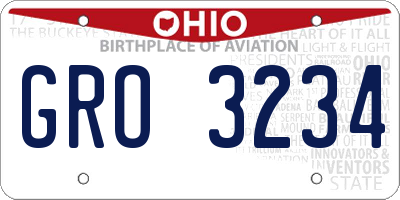 OH license plate GRO3234