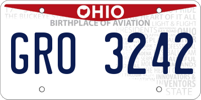 OH license plate GRO3242