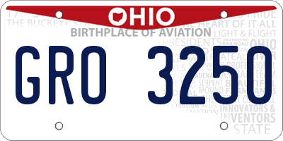 OH license plate GRO3250